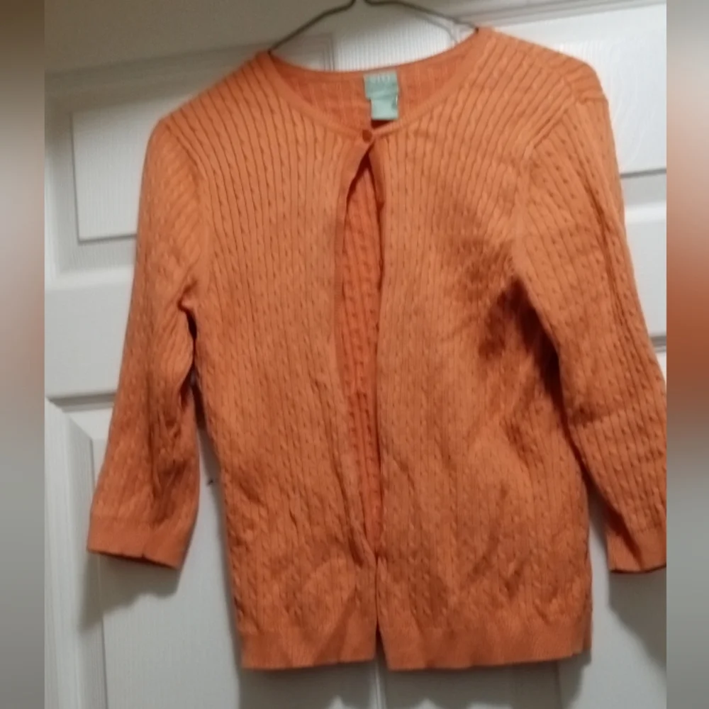 STO Ribbed VTG Cardigan -Susquehanna Trail Outfitter-Size: S-3/4 Length Sleeves